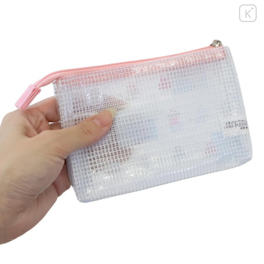 Japan Peanuts 3-Pocket Mini Clear Flat Pouch - Snoopy : Summer Watermelon Blue Pink - 2