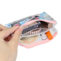 Japan Peanuts 3-Pocket Mini Clear Flat Pouch - Snoopy : Summer Watermelon Blue Pink - 3
