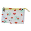 Japan Peanuts 3-Pocket Mini Clear Flat Pouch - Snoopy : Summer Watermelon Green - 1
