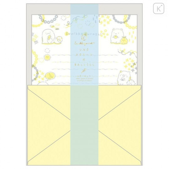 Japan San-X Fluorescent Silk Printing Letter Set - Sumikko Gurashi / Yellow - 1