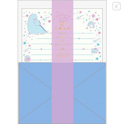 Japan San-X Fluorescent Silk Printing Letter Set - Sumikko Gurashi / Blue - 1