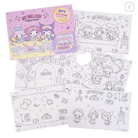 Sanrio DIY Coloring Paper Craft Set - My Melody & Kuromi | Kawaii Limited