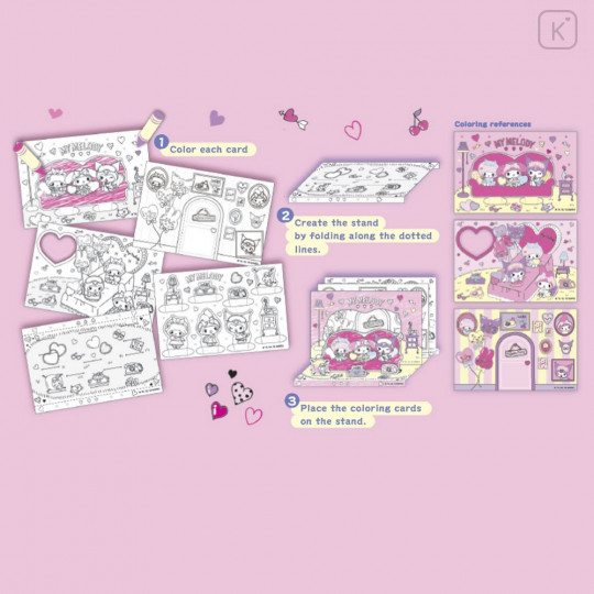 Sanrio DIY Coloring Paper Craft Set - My Melody & Kuromi - 8