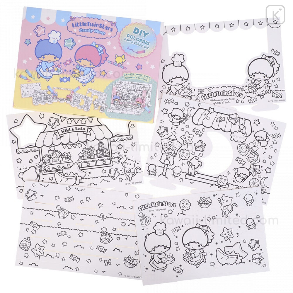 Sanrio DIY Coloring Paper Craft Set - Little Twin Stars | Kawaii Limited