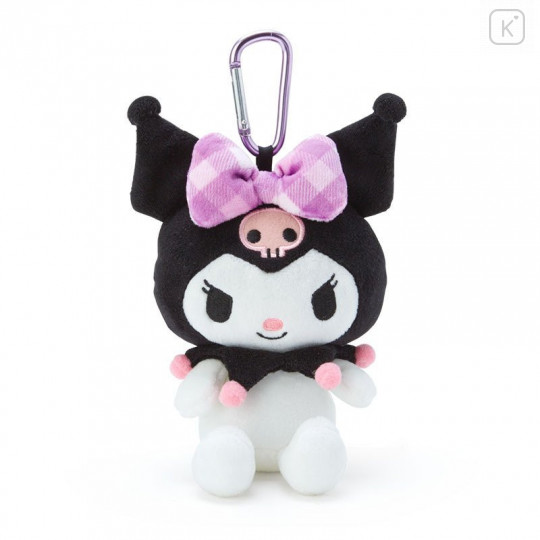 Japan Sanrio Keychain Plush Shopping Bag - Kuromi - 2