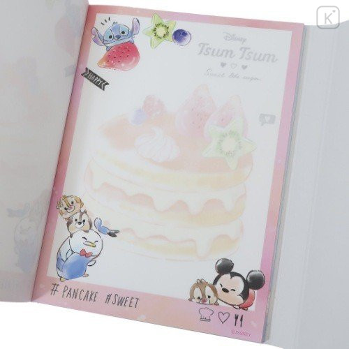 Japan Disney A6 Notepad with Cover - Tsum Tsum / Cake - 4