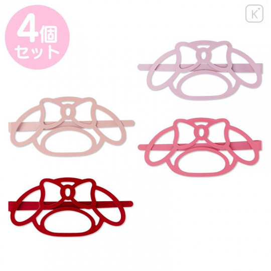 Japan Sanrio Colorful Hair Clip 4pcs Set - My Melody / Face - 1