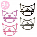 Japan Sanrio Colorful Hair Clip 4pcs Set - Kuromi / Face - 1