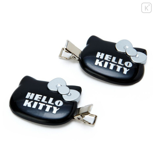 Japan Sanrio Hair Clip 2pcs - Hello Kitty : Black - 2