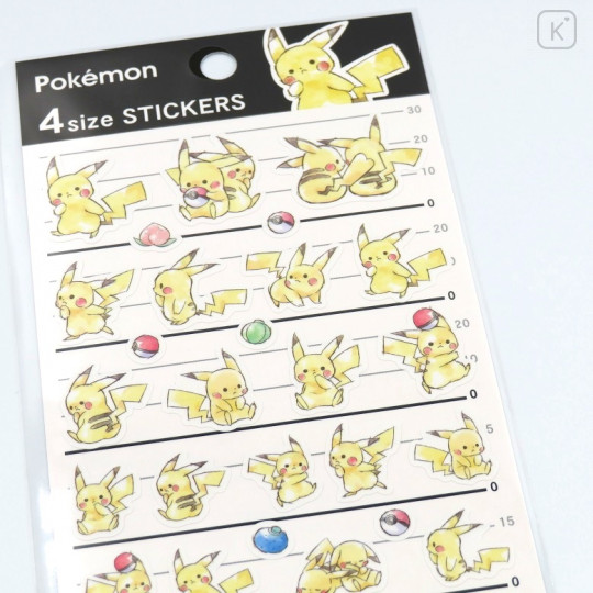 Japan Pokemon 4 Size Sticker - Pikachu number 025 - 2