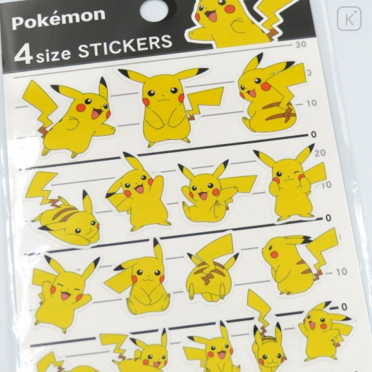 Japan Pokemon 4 Size Sticker - Pikachu - 2