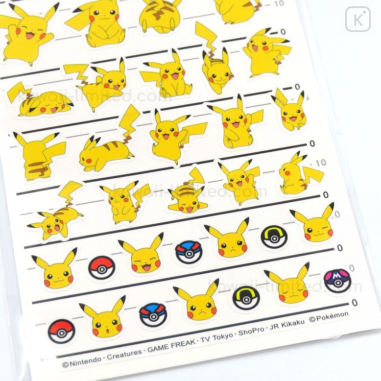 Japan Pokemon 4 Size Sticker - Pikachu