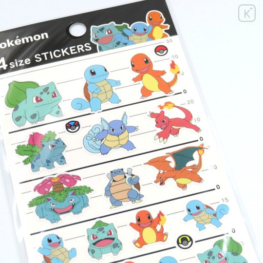 Japan Pokemon 4 Size Sticker - Bulbasaur & Charmander & Squirtle - 2