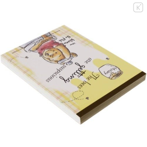 Japan Disney A6 Notepad - Winnie the Pooh Good Morning Sunshine - 4