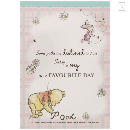 Japan Disney A6 Notepad - Winnie the Pooh Favorite Day - 1
