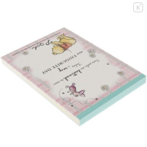 Japan Disney A6 Notepad - Winnie the Pooh Favorite Day - 4