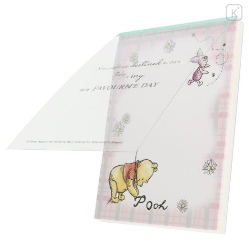 Japan Disney A6 Notepad - Winnie the Pooh Favorite Day - 5