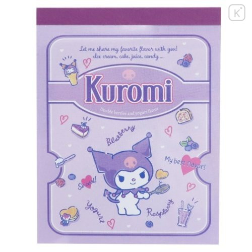 Japan Sanrio Mini Notepad - Kuromi / Cook - 1