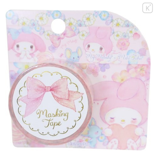 Japan Sanrio × Miki Takei Washi Paper Masking Tape - My Melody / Flower - 1