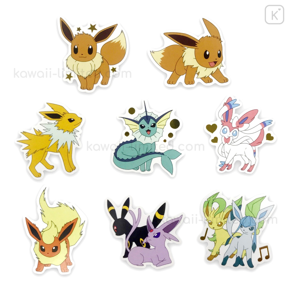 Pack Adesivos - Eeveelução - Eevee - Evolução - Pokémon