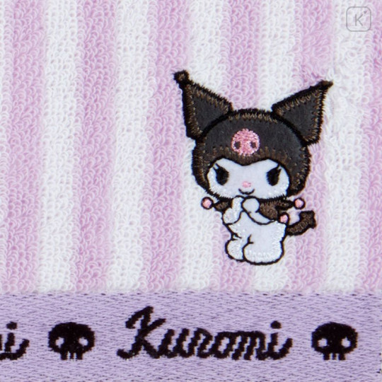 Japan Sanrio Petit Towel - Kuromi / Striped - 2