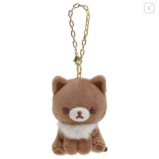 Japan San-X Keychain Plush - Cocoa Cat / Korilakkuma Strawberry Cat - 1
