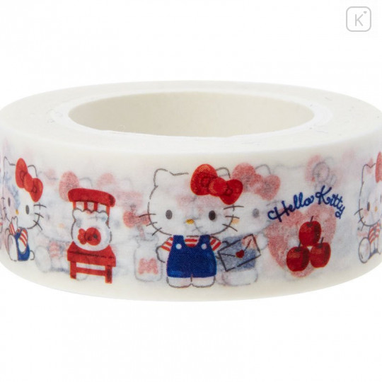 Japan Sanrio Washi Paper Masking Tape - Hello Kitty / White - 3