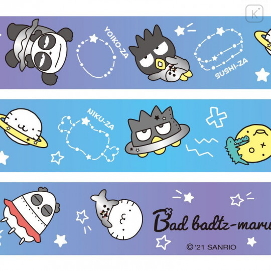 Japan Sanrio Washi Paper Masking Tape - Badtz-maru / Space - 4