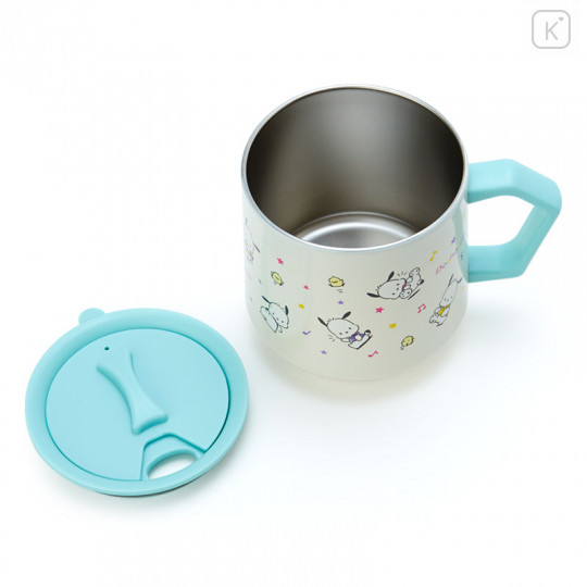 Japan Sanrio Stainless Mug with Lid - Pochacco - 3