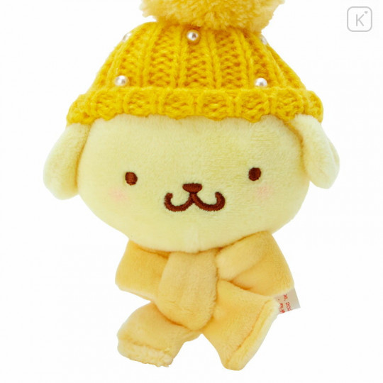 Japan Sanrio Keychain Knit Hat Plush - Pompompurin - 2