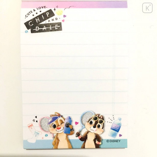 Japan Disney Mini Notepad - Chip & Dale / Sporty - 3