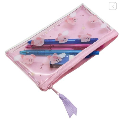 Japan Kirby Zipper Makeup Stationery Pencil Bag Pouch - Clear - 2