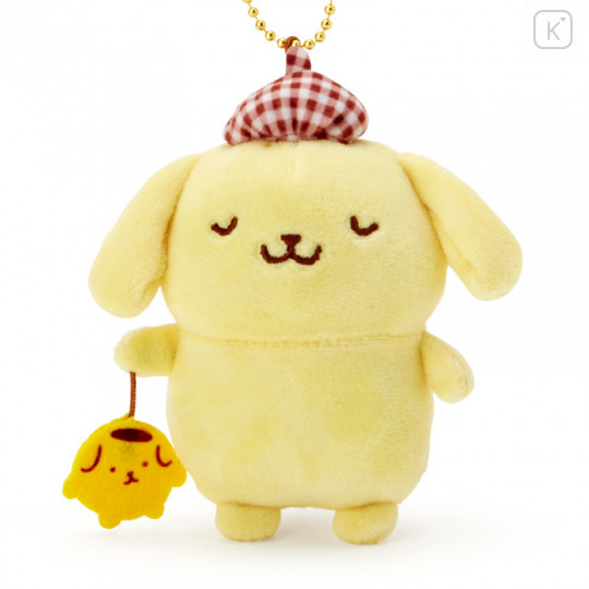 Japan Sanrio 2 Way Mascot Keychain Brooch - Pompompurin Omamori / My Treasure - 2