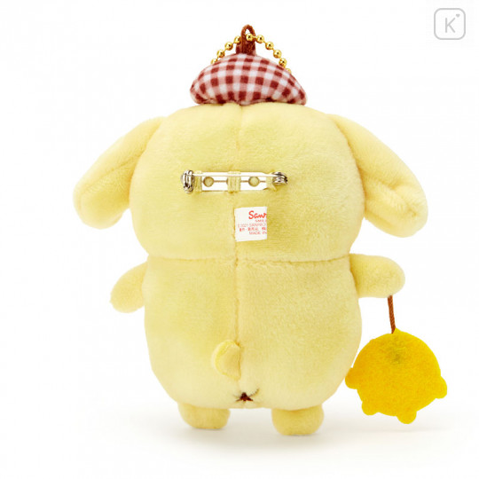 Japan Sanrio 2 Way Mascot Keychain Brooch - Pompompurin Omamori / My Treasure - 3