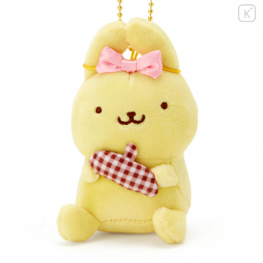 Japan Sanrio 2 Way Mascot Keychain Brooch - Pompompurin Ribon / My Treasure - 2