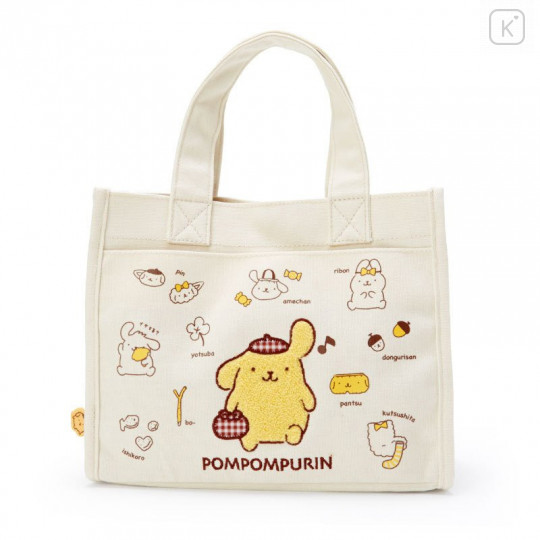 Japan Sanrio Canvas Handbag - Pompompurin / My Treasure - 1