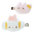 Japan Sanrio Mascot Hair Clip 2pcs Set - Cogimyun / Rabbit and Friend - 1