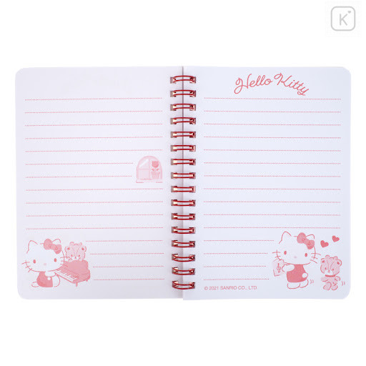 Sanrio A6 Twin Ring Notebook - Hello Kitty / Piano - 3