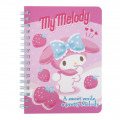 Sanrio A6 Twin Ring Notebook - My Melody / Strawberry - 1
