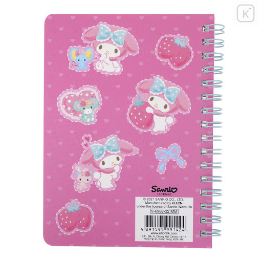Sanrio A6 Twin Ring Notebook - My Melody / Strawberry - 2