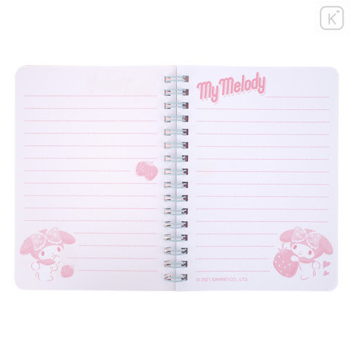 Sanrio A6 Twin Ring Notebook - My Melody / Strawberry - 3