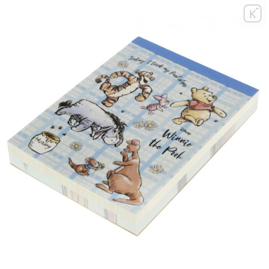 Japan Disney Mini Notepad - Winnie the Pooh / Blue - 3