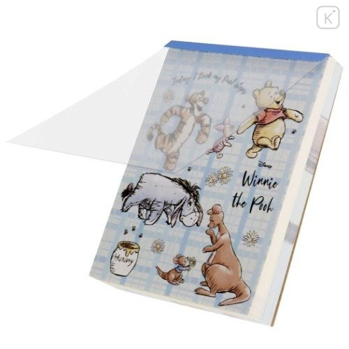 Japan Disney Mini Notepad - Winnie the Pooh / Blue - 5