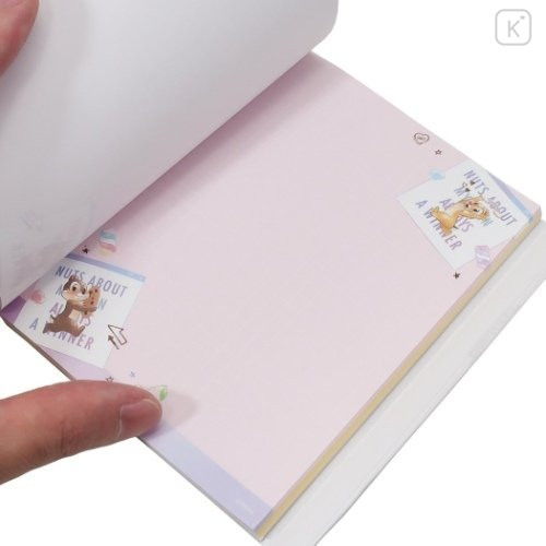 Japan Disney A6 Notepad with Cover - Chip and Dale - 5