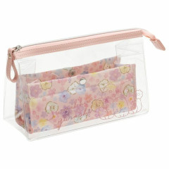Japan San-X Sumikko Gurashi Clear Pen Pouch - Shippo's Diner / Dull Pink