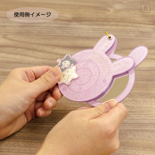 Japan San-X Keychain Slide Pocket Mirror - Sentimental Circus / Spica & Black Cat - 2