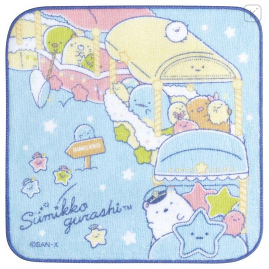 Japan San-X Petit Towel - Sumikko Gurashi / Starry Sky Walk Train - 1