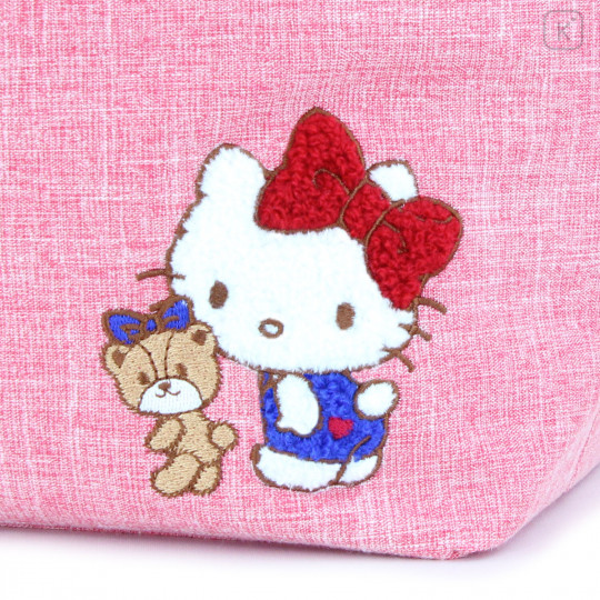 Japan Sanrio Ruffle Bag with Embroidery - Hello Kitty / Red - 3