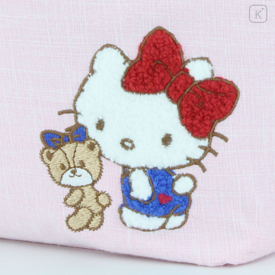 Japan Sanrio Ruffle Bag with Embroidery - Hello Kitty / Pink - 2