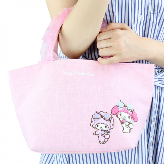 Japan Sanrio Ruffle Bag with Embroidery - My Melody - 6